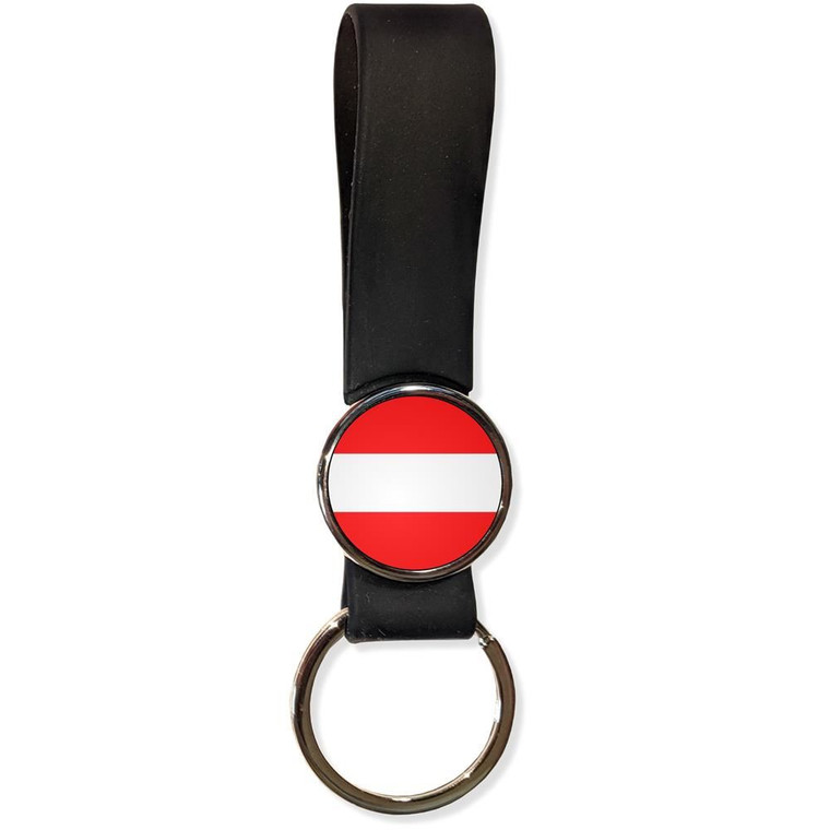 Austria Flag - Silicone Loop Key Ring