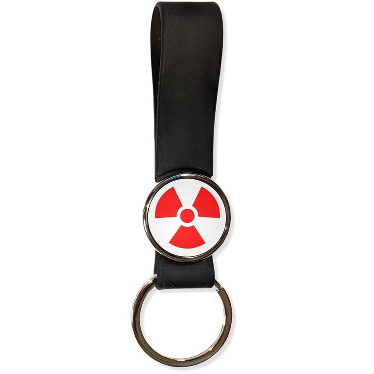 Red Nuclear Symbol - Silicone Loop Key Ring