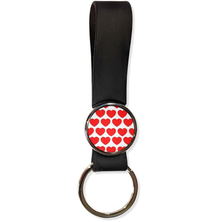 Heart Pattern - Silicone Loop Key Ring