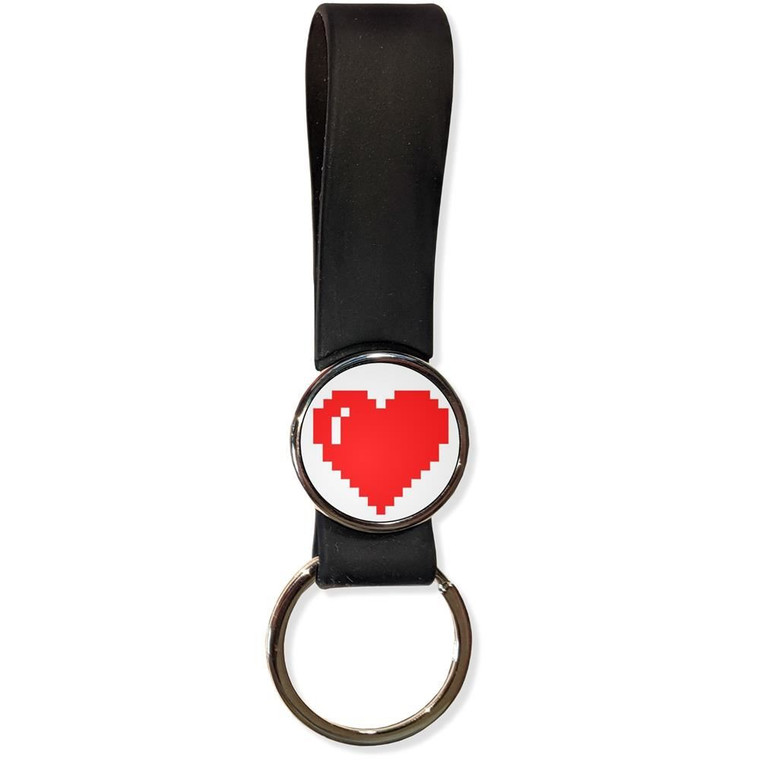 Pixel Heart - Silicone Loop Key Ring