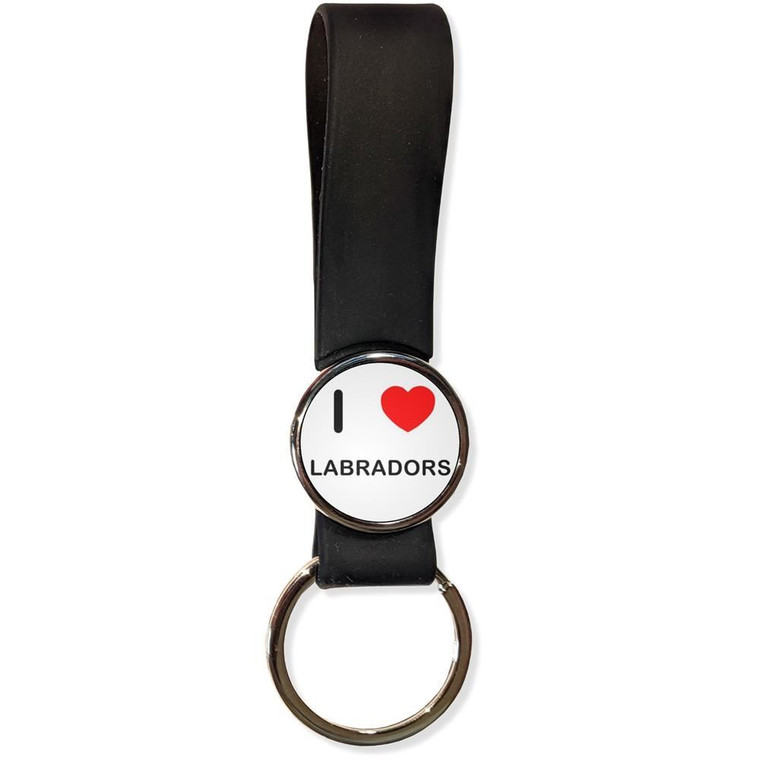 I Love Labradors - Silicone Loop Key Ring