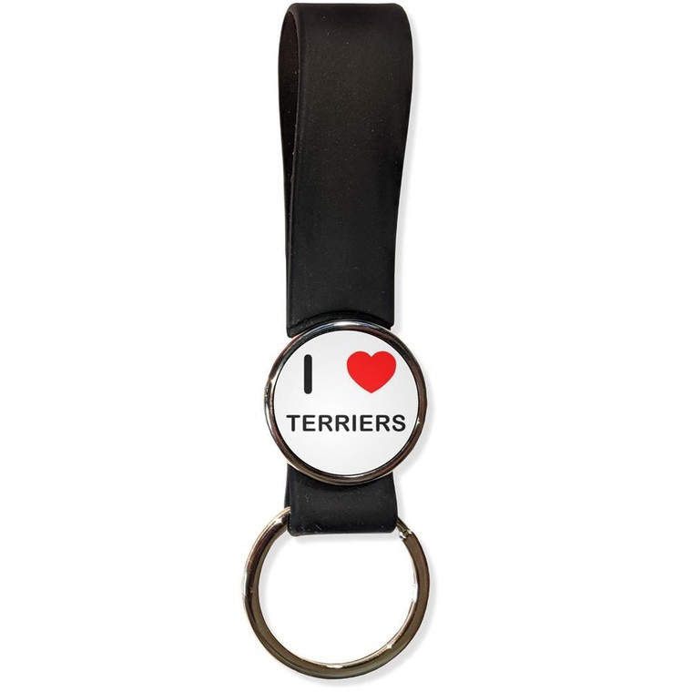 I Love Terriers - Silicone Loop Key Ring