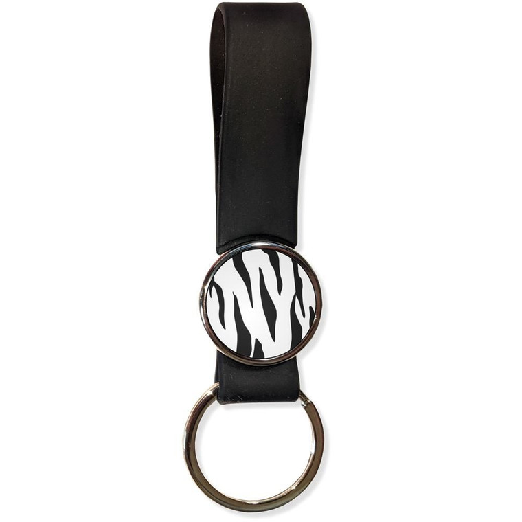 Zebra Print - Silicone Loop Key Ring