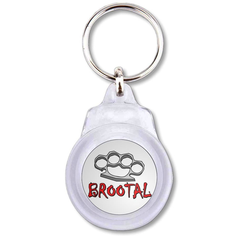 Br00tal Knuckleduster - Round Plastic Key Ring