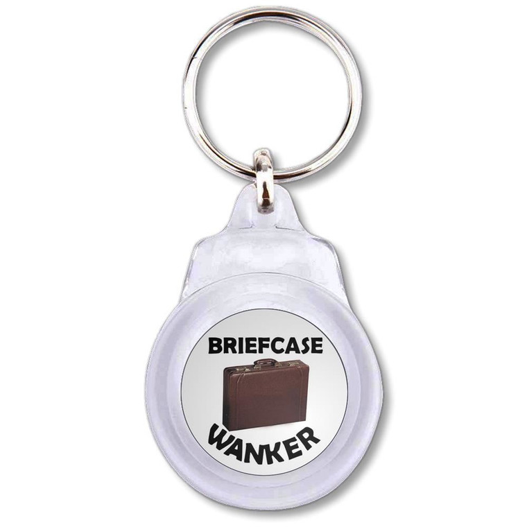 Briefcase Wanker - Round Plastic Key Ring
