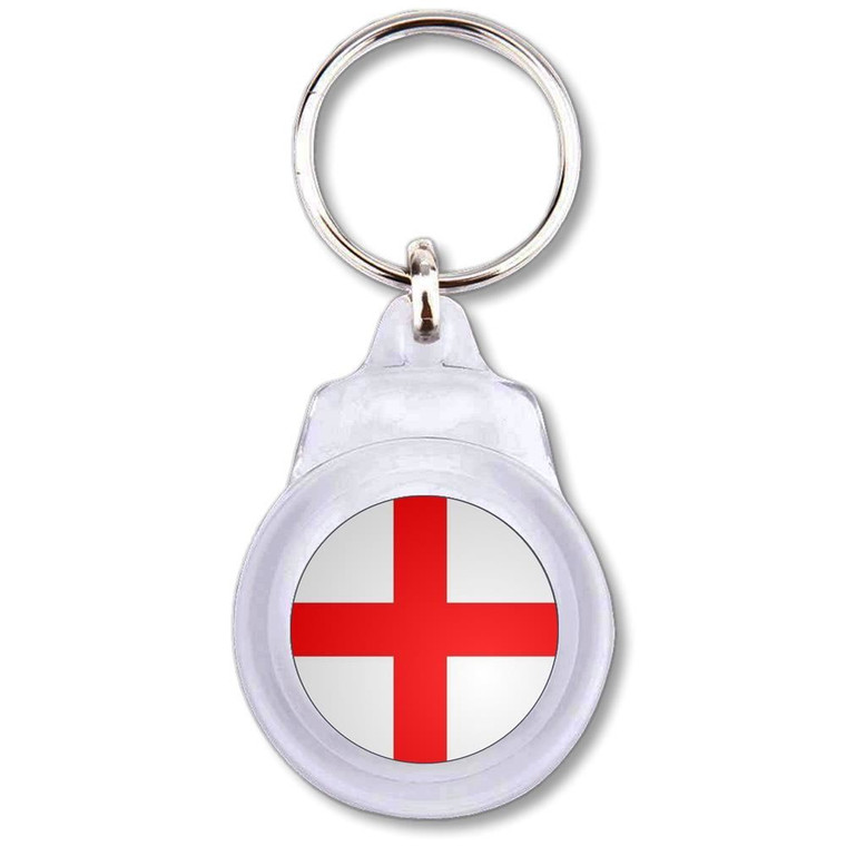 England Flag - Round Plastic Key Ring