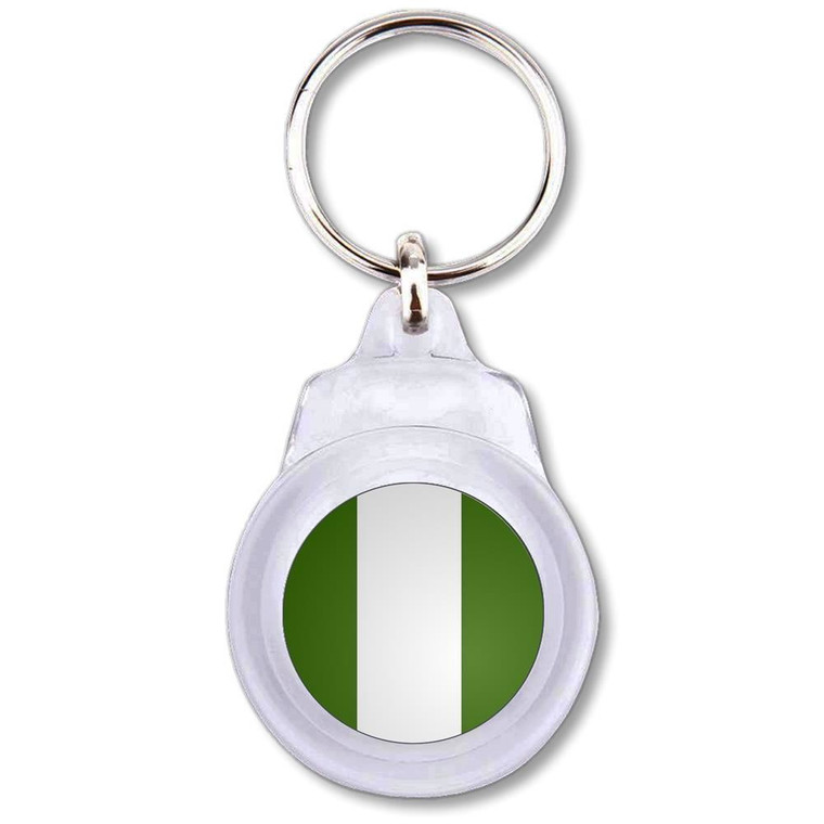 Nigeria Flag - Round Plastic Key Ring