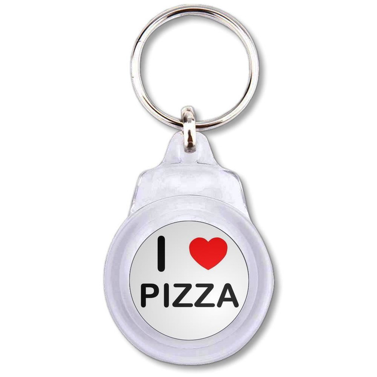 I Love Pizza - Round Plastic Key Ring