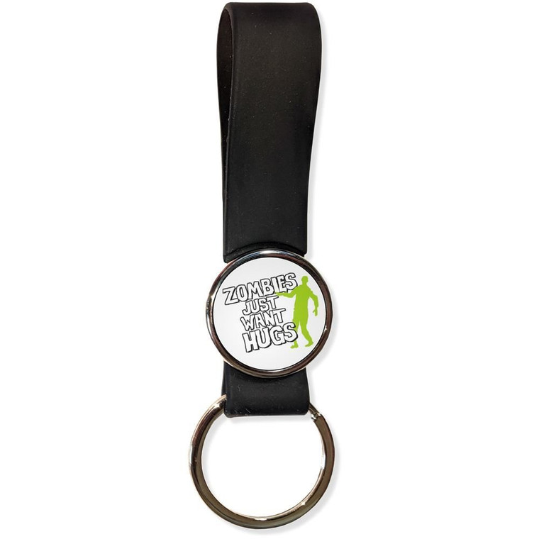 Zombies Just Want Hugs - Silicone Loop Key Ring