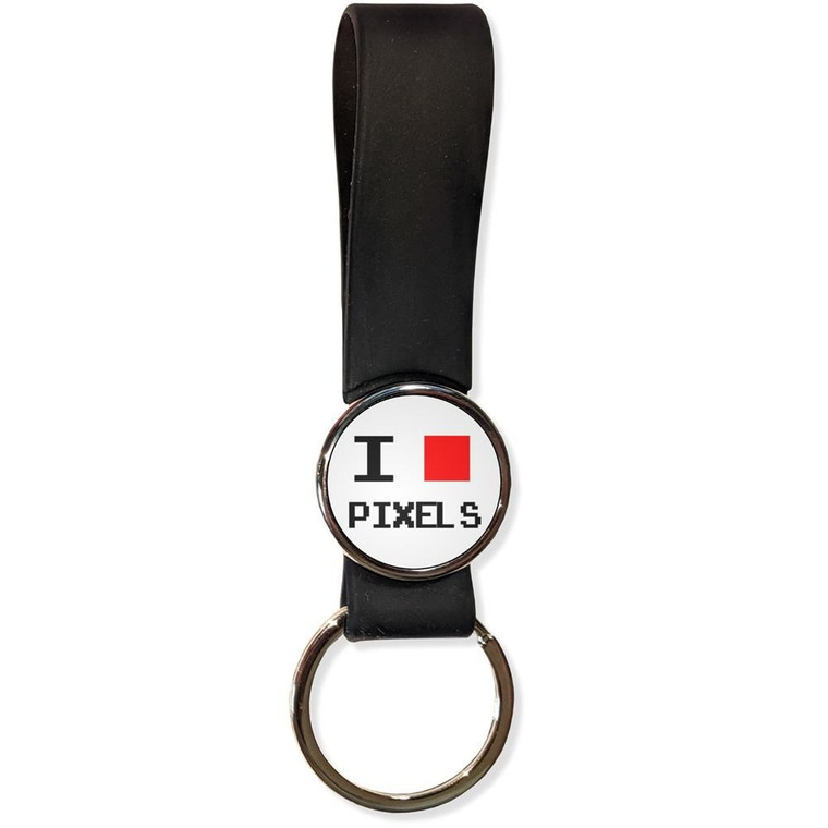 Pixel Love - Silicone Loop Key Ring