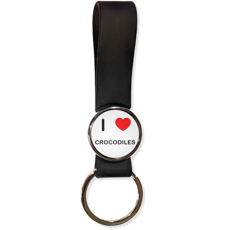 I Love Crocodiles - Silicone Loop Key Ring