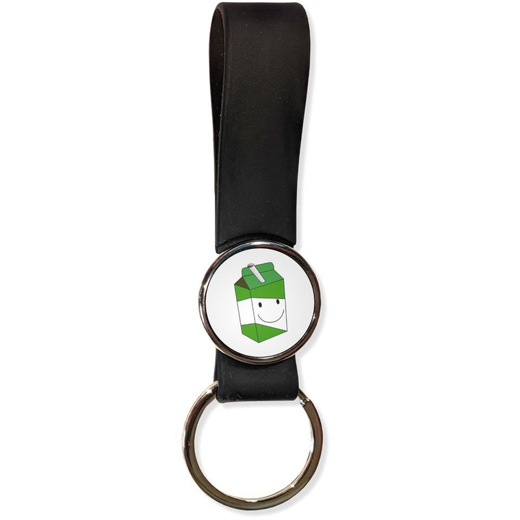 Apple Juice Carton - Silicone Loop Key Ring