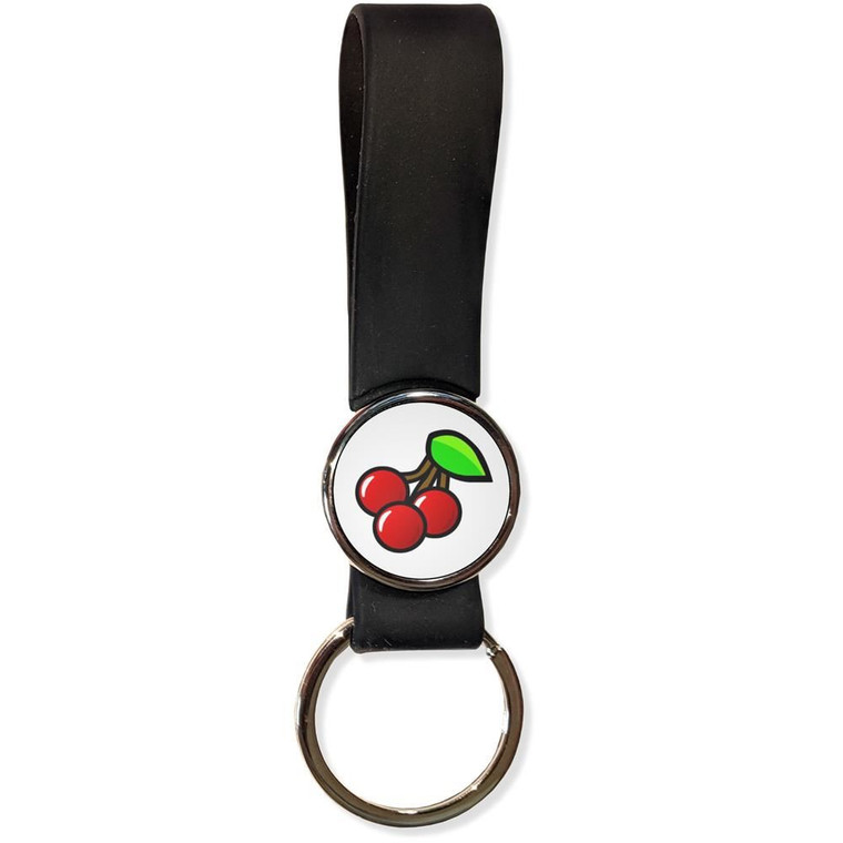 Fruit Machine Cherries - Silicone Loop Key Ring Fruit Machine Cherries - Silicone Loop Key Ring