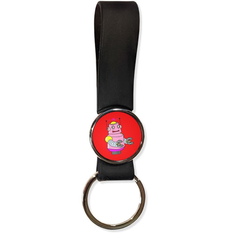 Red Girl Robot - Silicone Loop Key Ring