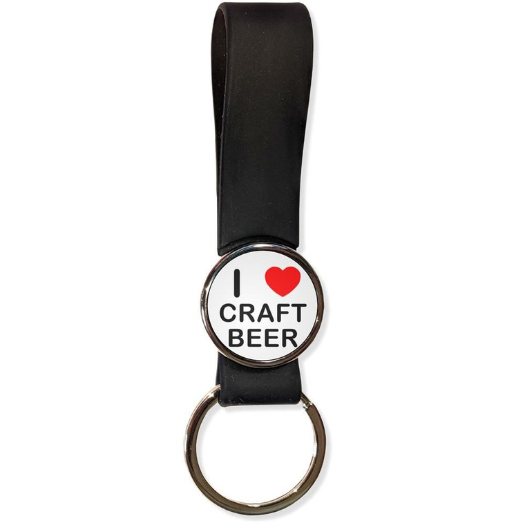 I love Craft Beer - Silicone Loop Key Ring