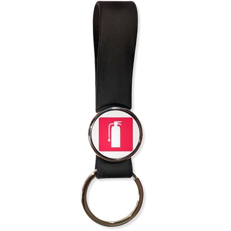 Fire Extinguisher - Silicone Loop Key Ring