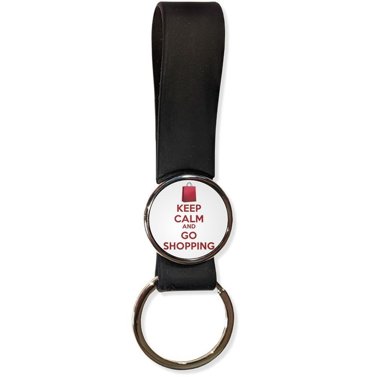Keep Calm and Go Shopping - Silicone Loop Key Ring