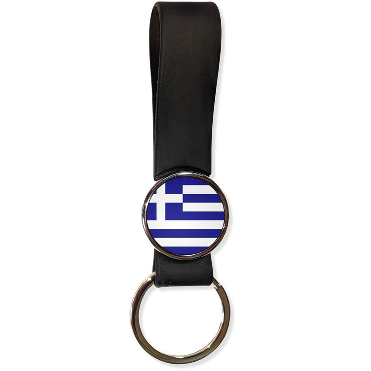 Greece Flag - Silicone Loop Key Ring