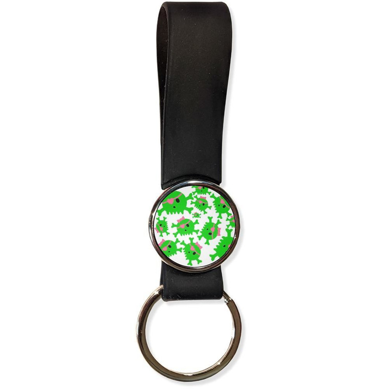 Skull Bow Pattern 2 - Silicone Loop Key Ring