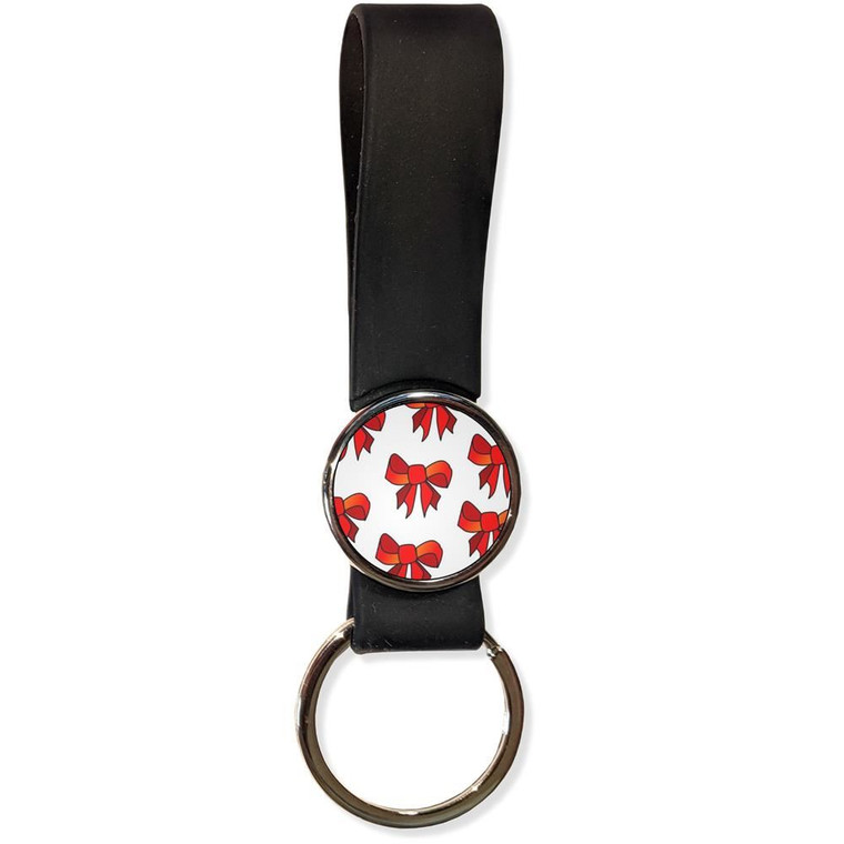 Bow Pattern - Silicone Loop Key Ring