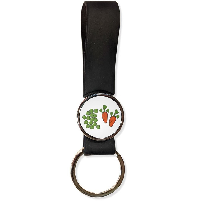 Peas and Carrots - Silicone Loop Key Ring