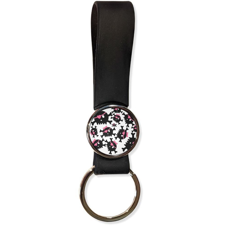Skull Bow Pattern - Silicone Loop Key Ring