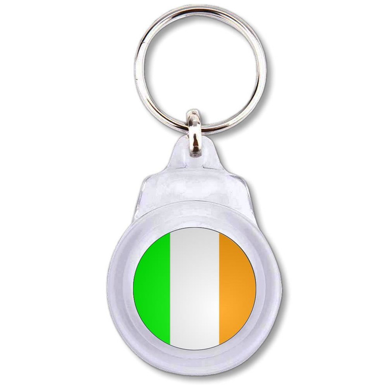 Ireland Flag - Round Plastic Key Ring
