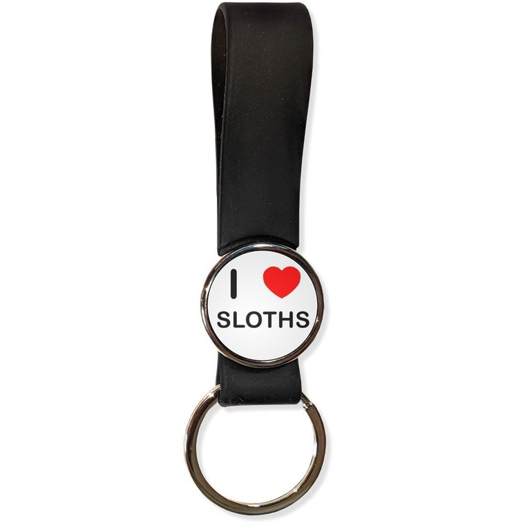 I Love Sloths - Silicone Loop Key Ring