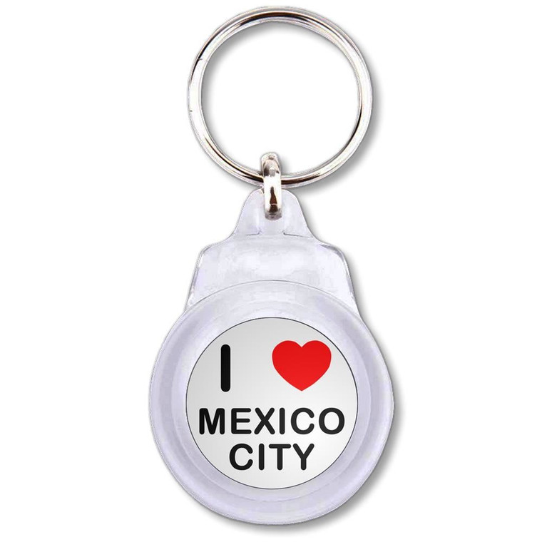 I Love Mexico City - Round Plastic Key Ring
