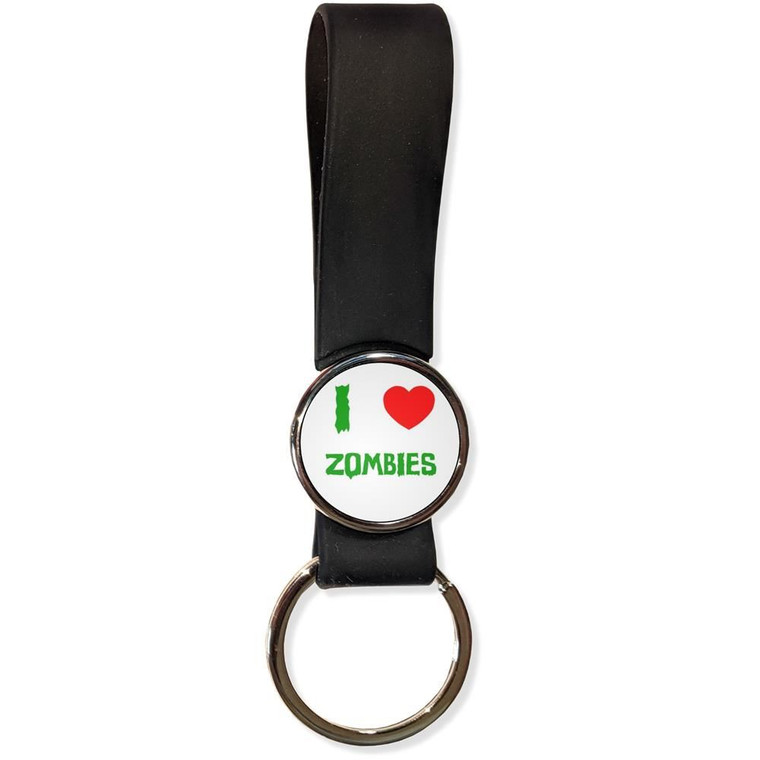 I Love Zombies - Silicone Loop Key Ring