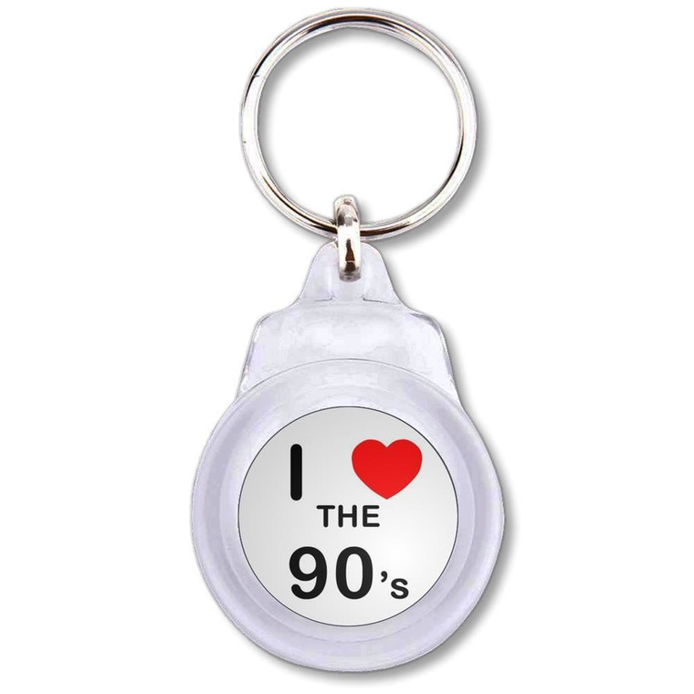 I Love The 90's - Round Plastic Key Ring