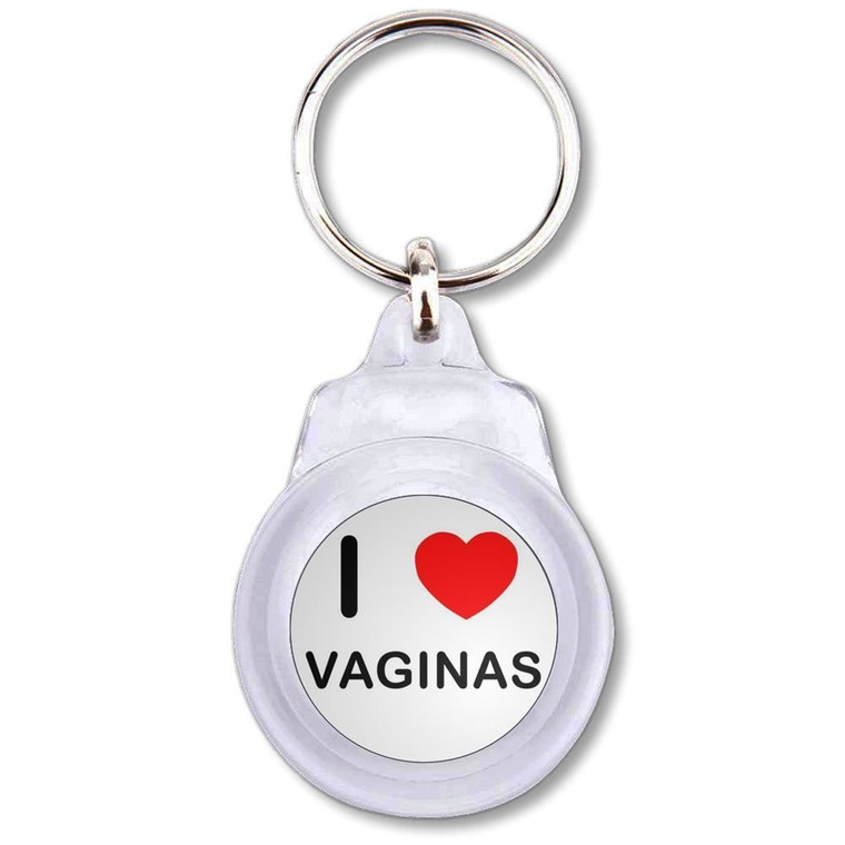 I Love Vaginas - Round Plastic Key Ring