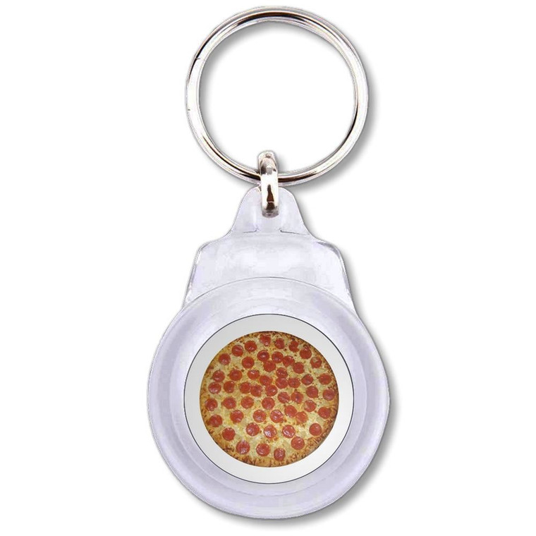 Pepperoni Pizza - Round Plastic Key Ring