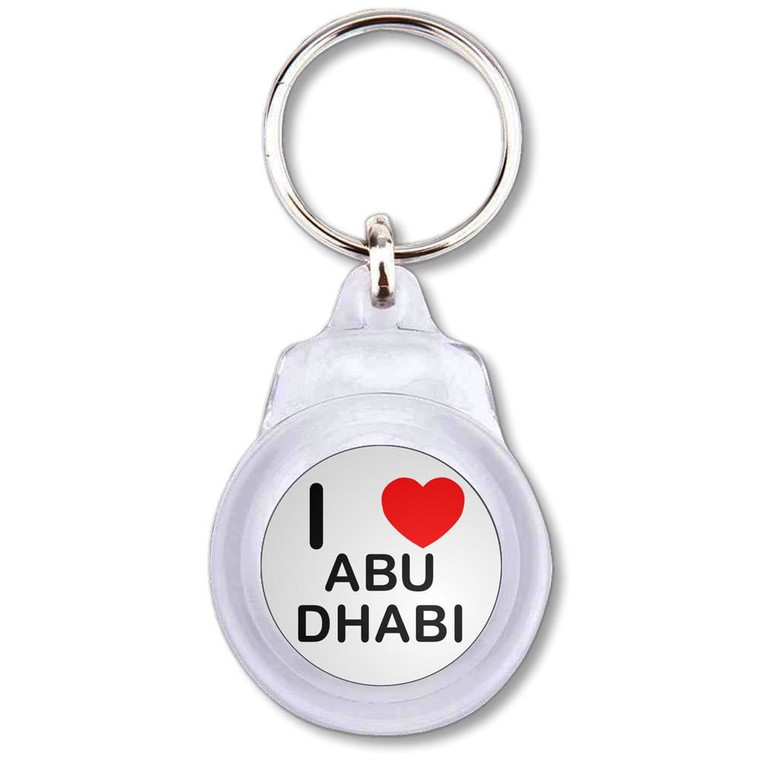 I Love Abu Dhabi - Round Plastic Key Ring