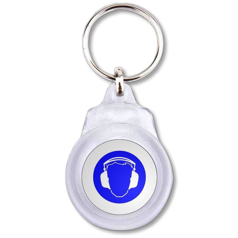 Ear Protection - Round Plastic Key Ring