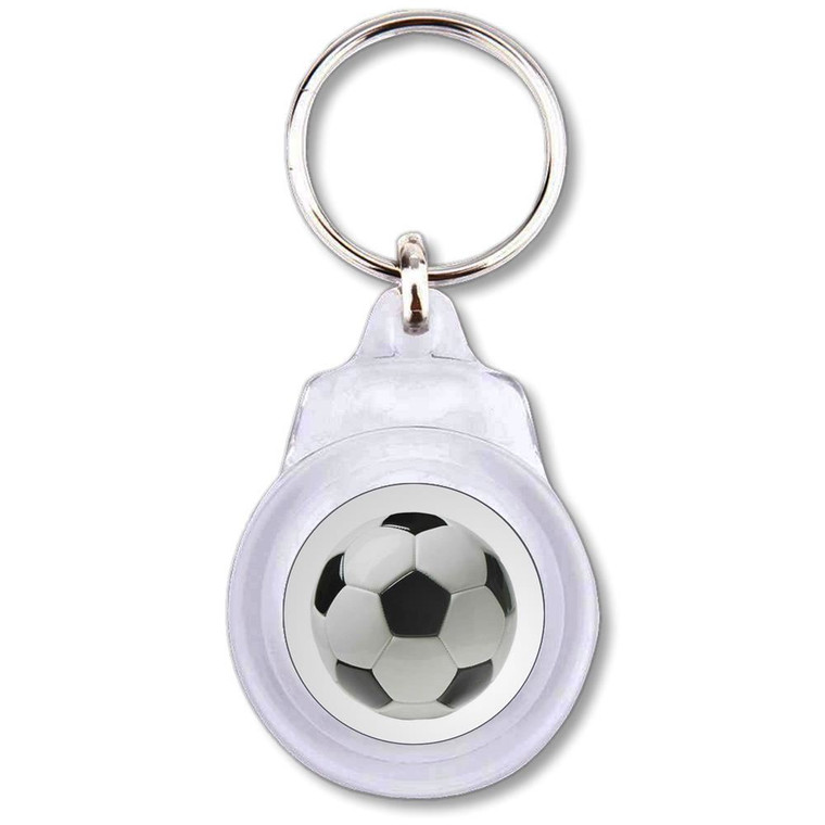 I Love Football - Round Plastic Key Ring