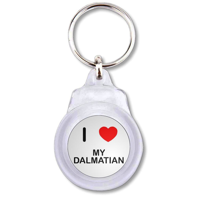 I Love My Dalmatian - Round Plastic Key Ring