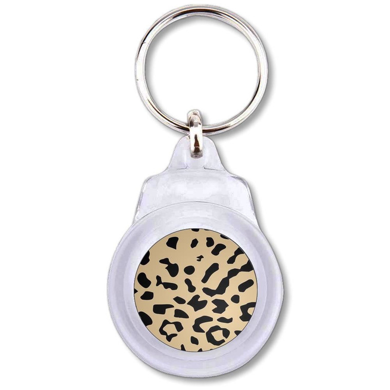 Leopard Print - Round Plastic Key Ring