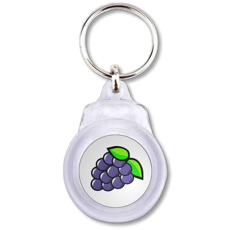 Fruit Machine Grapes - Round Plastic Key Ring