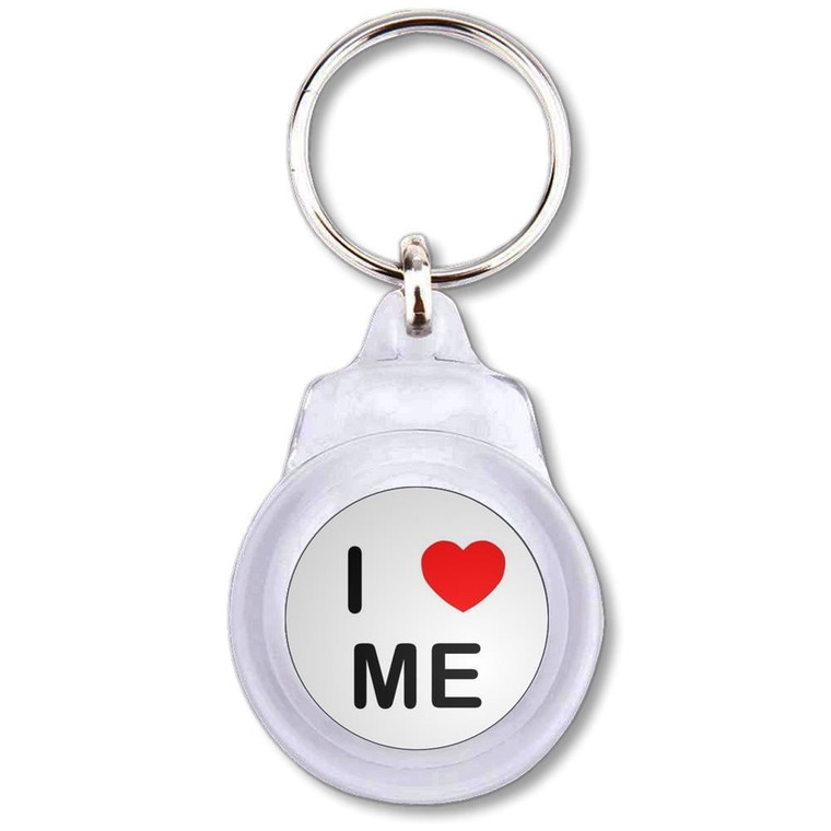I Love Me - Round Plastic Key Ring