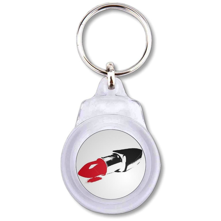 Lipstick - Round Plastic Key Ring