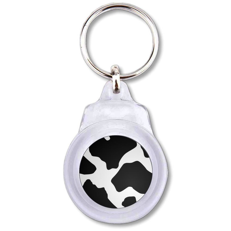 Cow Pattern - Round Plastic Key Ring