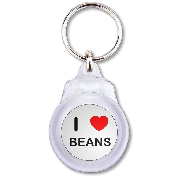 I Love Beans - Round Plastic Key Ring