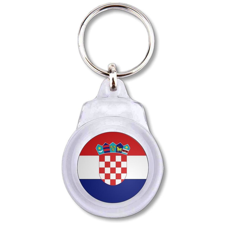 Croatia Flag - Round Plastic Key Ring