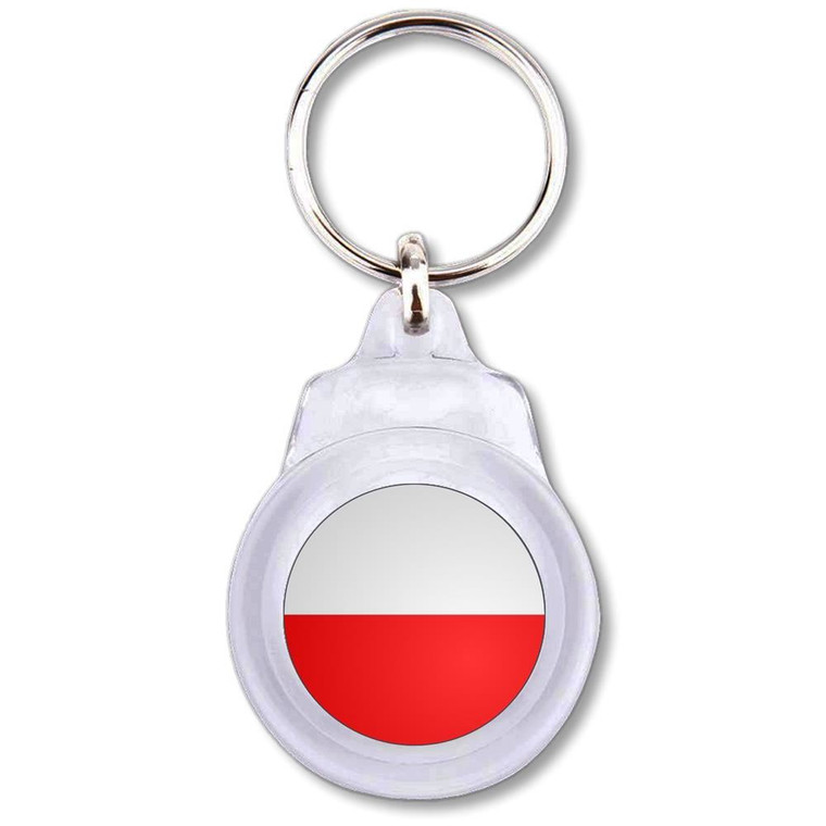 Poland Flag - Round Plastic Key Ring