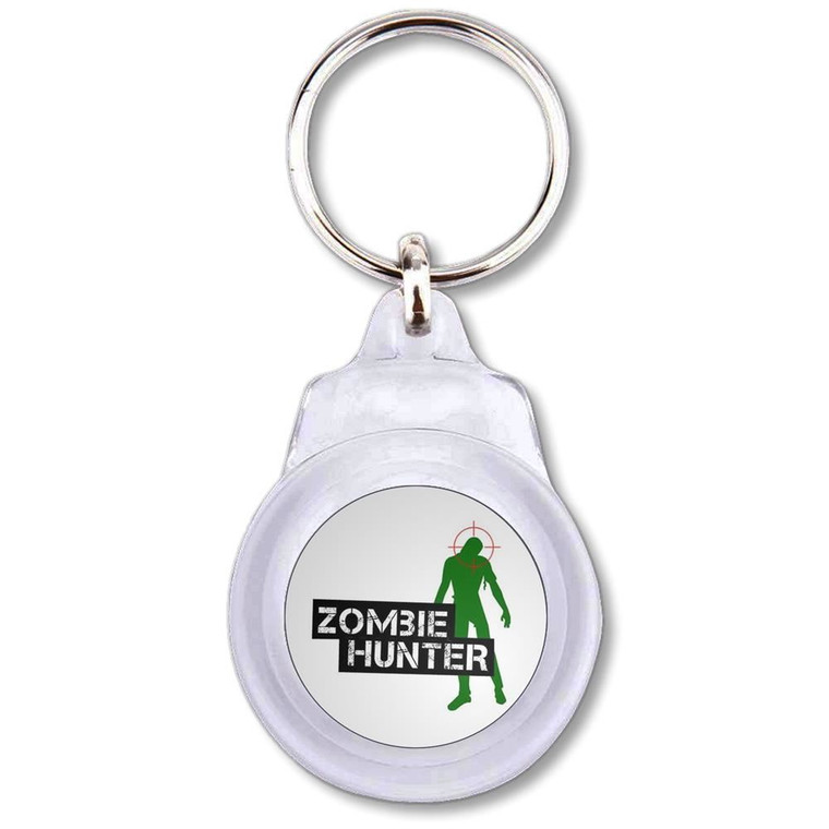 Zombie Hunter - Round Plastic Key Ring