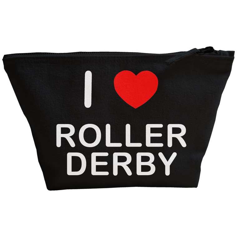 I Love Roller Derby - Black Make Up Bag