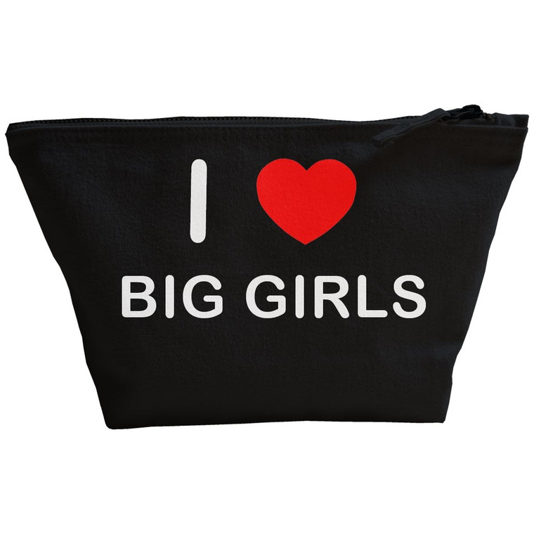 I Love Big Girls - Black Make Up Bag