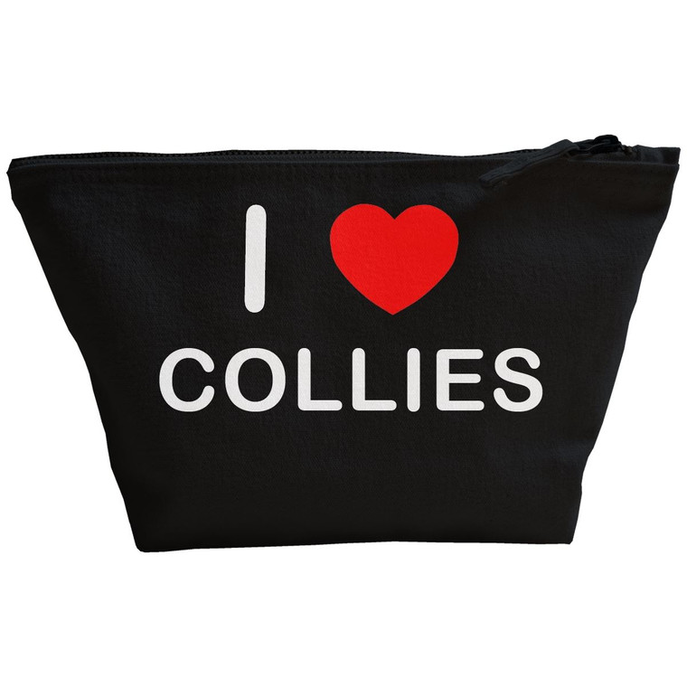 I Love Collies - Black Make Up Bag