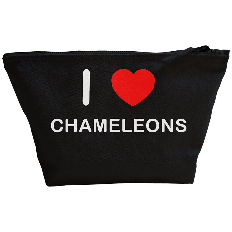 I Love Chameleons - Black Make Up Bag